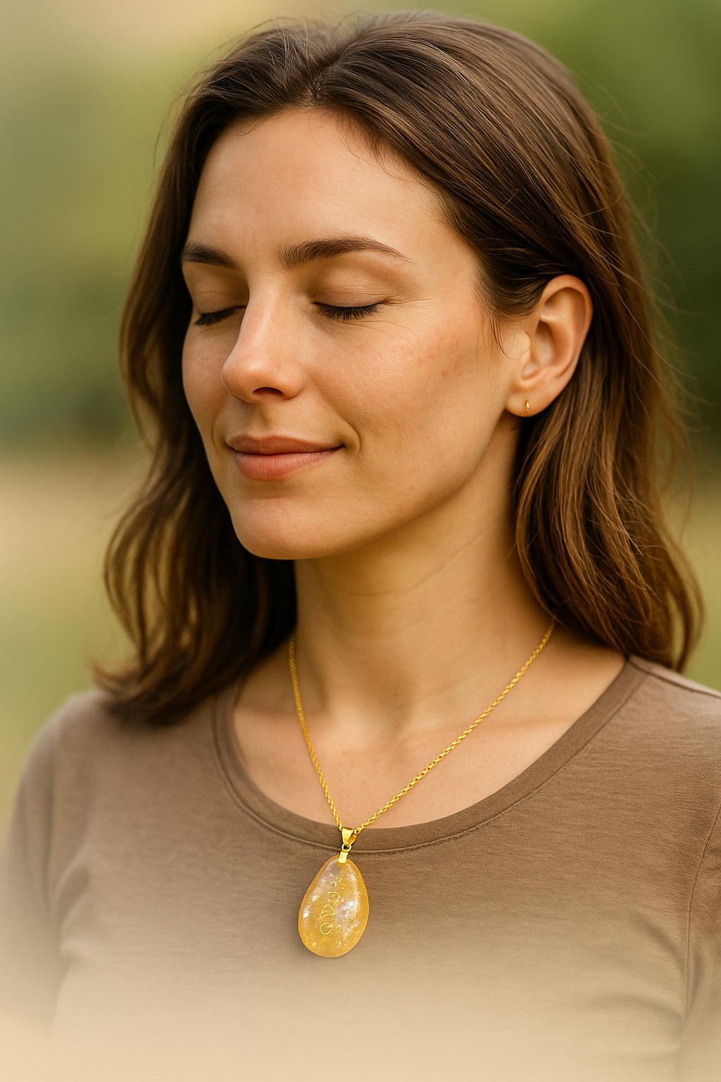 Woman energetically protected with Pranadrop